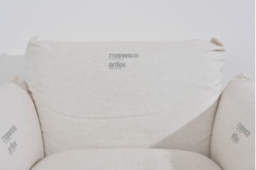 中古　arflex(アルフレックス)　MARENCO(マレンコ)　ふっくらとしたフォルムで座り心地も抜群な麻カバーの1人掛けソファ　(R-085253)