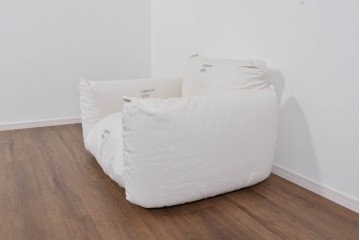 中古　arflex(アルフレックス)　MARENCO(マレンコ)　ふっくらとしたフォルムで座り心地も抜群な麻カバーの1人掛けソファ　(R-085253)