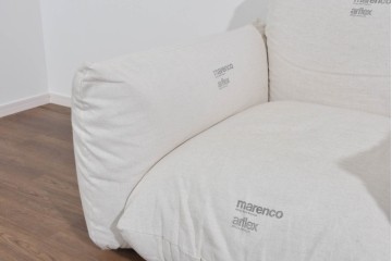 中古　arflex(アルフレックス)　MARENCO(マレンコ)　ふっくらとしたフォルムで座り心地も抜群な麻カバーの1人掛けソファ　(R-085253)