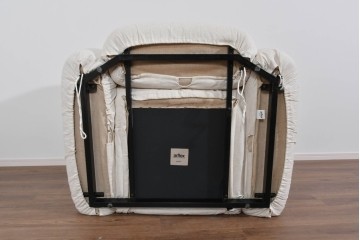 中古　arflex(アルフレックス)　MARENCO(マレンコ)　ふっくらとしたフォルムで座り心地も抜群な麻カバーの1人掛けソファ　(R-085253)