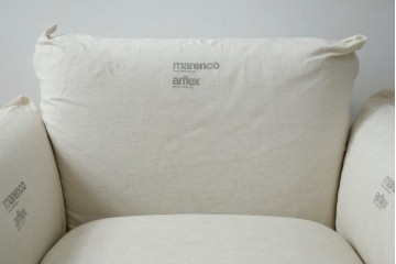 中古　arflex(アルフレックス)　MARENCO(マレンコ)　ふっくらとしたフォルムで座り心地も抜群な麻カバーの1人掛けソファ　(R-085253)