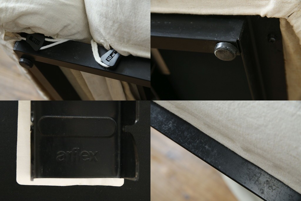 中古　arflex(アルフレックス)　MARENCO(マレンコ)　ふっくらとしたフォルムで座り心地も抜群な麻カバーの3人掛けソファ　定価約80万円　(R-085254)