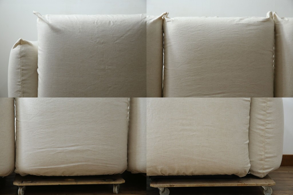 中古　arflex(アルフレックス)　MARENCO(マレンコ)　ふっくらとしたフォルムで座り心地も抜群な麻カバーの3人掛けソファ　定価約80万円　(R-085254)