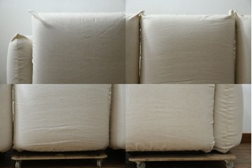 中古　arflex(アルフレックス)　MARENCO(マレンコ)　ふっくらとしたフォルムで座り心地も抜群な麻カバーの3人掛けソファ　定価約80万円　(R-085254)