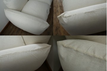 中古　arflex(アルフレックス)　MARENCO(マレンコ)　ふっくらとしたフォルムで座り心地も抜群な麻カバーの3人掛けソファ　定価約80万円　(R-085254)