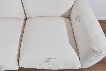 中古　arflex(アルフレックス)　MARENCO(マレンコ)　ふっくらとしたフォルムで座り心地も抜群な麻カバーの三人掛けソファ　定価約80万円相当　(R-085254)