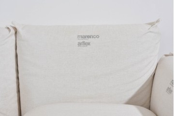 中古　arflex(アルフレックス)　MARENCO(マレンコ)　ふっくらとしたフォルムで座り心地も抜群な麻カバーの三人掛けソファ　定価約80万円相当　(R-085254)