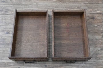 ベルギーヴィンテージ　オーク材　曲線的なフォルムがかわいらしい猫脚の片袖デスク　(R-085255)