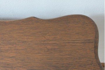 ベルギーヴィンテージ　オーク材　曲線的なフォルムがかわいらしい猫脚の片袖デスク　(R-085255)