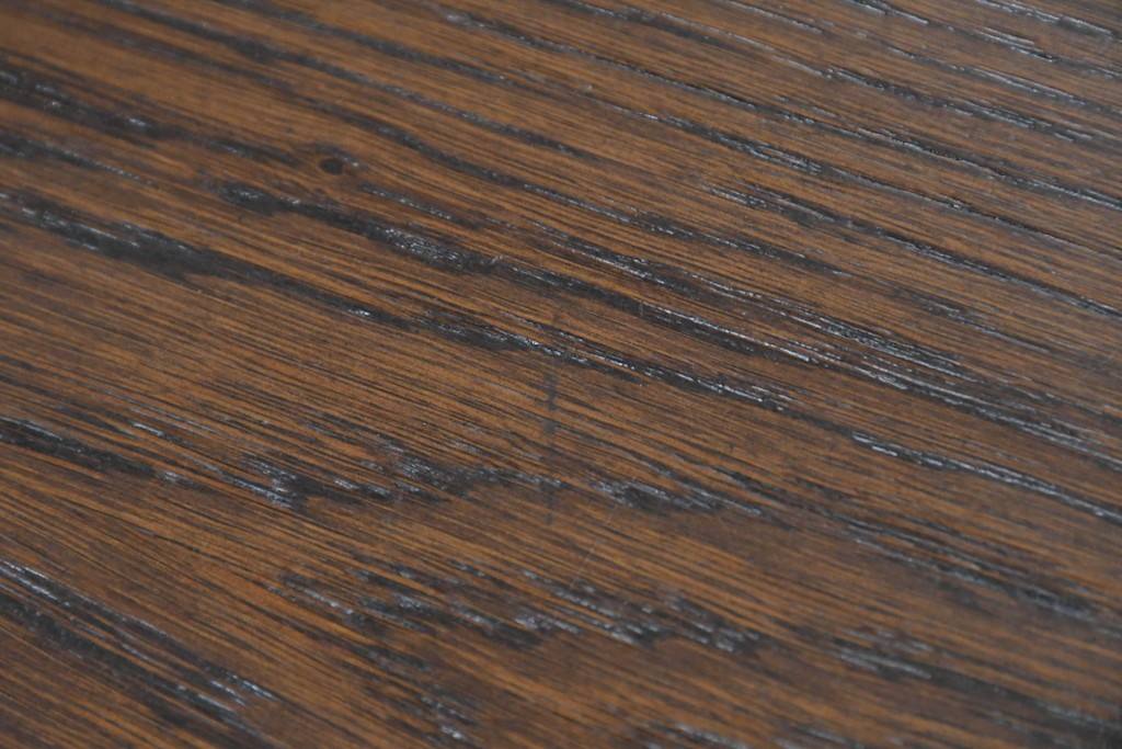 ベルギーヴィンテージ　オーク材　曲線的なフォルムがかわいらしい猫脚の片袖デスク　(R-085255)