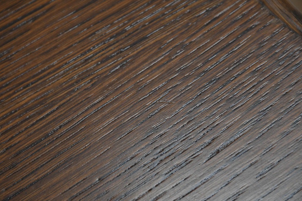 ベルギーヴィンテージ　オーク材　曲線的なフォルムがかわいらしい猫脚の片袖デスク　(R-085255)