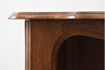 ベルギーヴィンテージ　オーク材　曲線的なフォルムがかわいらしい猫脚の片袖デスク　(R-085255)