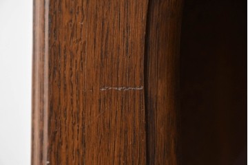 ベルギーヴィンテージ　オーク材　曲線的なフォルムがかわいらしい猫脚の片袖デスク　(R-085255)