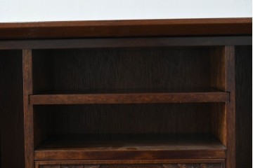 中古　軽井沢彫り　人気の桜柄　立体的に浮き出るような彫刻が見事なライティングビューロー　(R-085256)