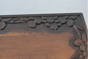 中古　軽井沢彫り　人気の桜柄　立体的に浮き出るような彫刻が見事なライティングビューロー　(R-085256)
