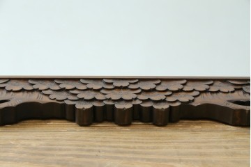 中古　美品　伝統工芸　軽井沢彫り　豪華な桜の立体彫刻が美しい特大鏡　(R-085266)