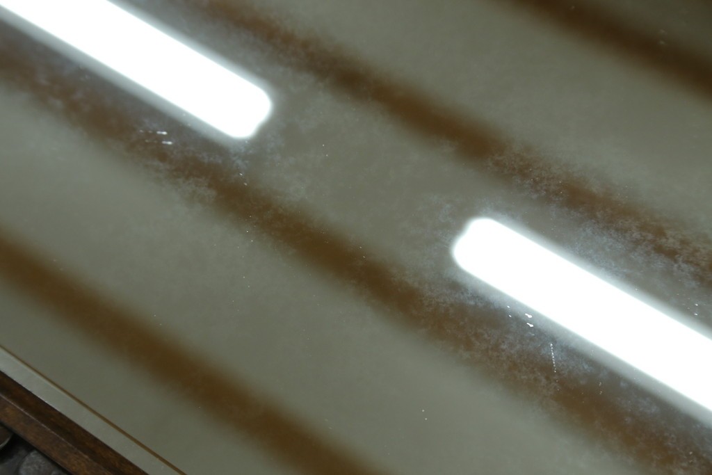 中古　美品　伝統工芸　軽井沢彫り　豪華な桜の立体彫刻が美しい特大鏡　(R-085266)