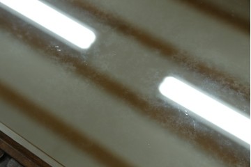 中古　美品　伝統工芸　軽井沢彫り　豪華な桜の立体彫刻が美しい特大鏡　(R-085266)