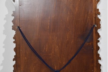 中古　美品　伝統工芸　軽井沢彫り　豪華な桜の立体彫刻が美しい特大鏡　(R-085266)