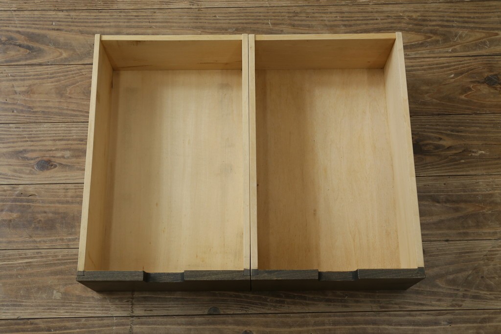 和製ヴィンテージ　神戸洋家具　ナラ材　単独使用可能なサイドキャビネット付きデスク　(R-085274)