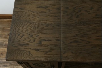 和製ヴィンテージ　神戸洋家具　ナラ材　単独使用可能なサイドキャビネット付きデスク　(R-085274)