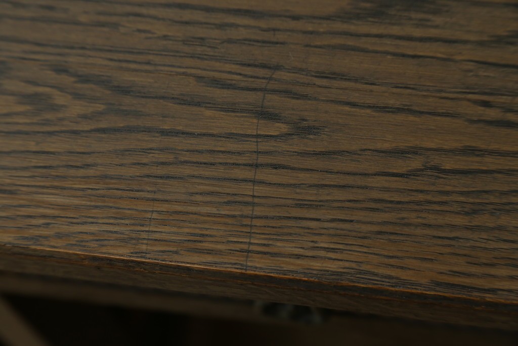 和製ヴィンテージ　神戸洋家具　ナラ材　単独使用可能なサイドキャビネット付きデスク　(R-085274)