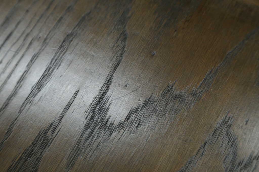 和製ヴィンテージ　神戸洋家具　ナラ材　単独使用可能なサイドキャビネット付きデスク　(R-085274)