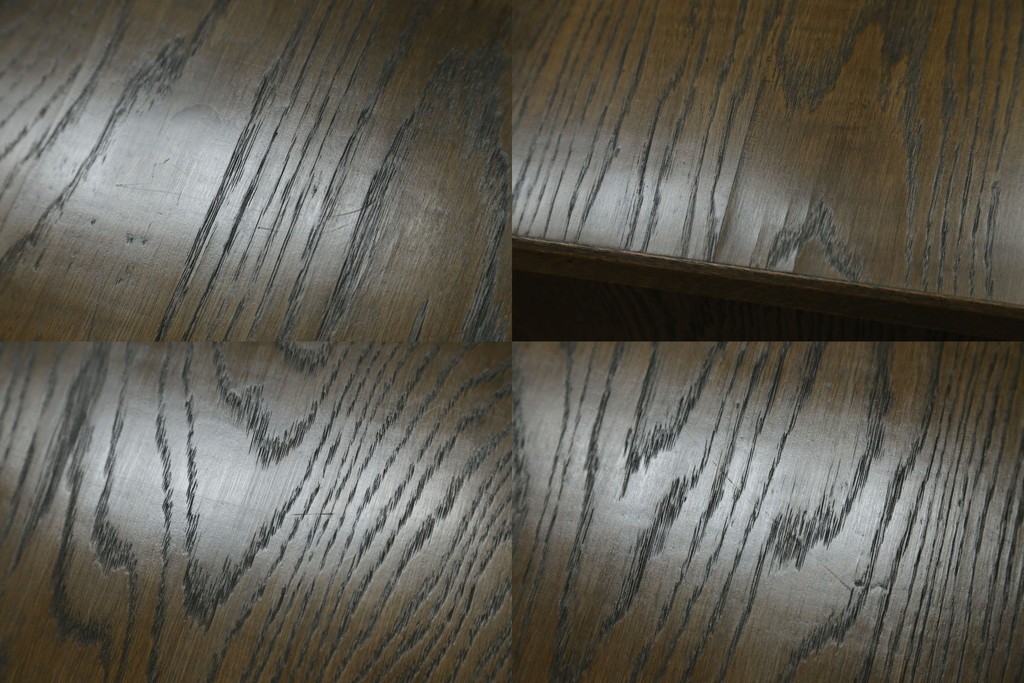 和製ヴィンテージ　神戸洋家具　ナラ材　単独使用可能なサイドキャビネット付きデスク　(R-085274)