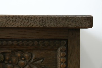 和製ヴィンテージ　神戸洋家具　ナラ材　単独使用可能なサイドキャビネット付きデスク　(R-085274)