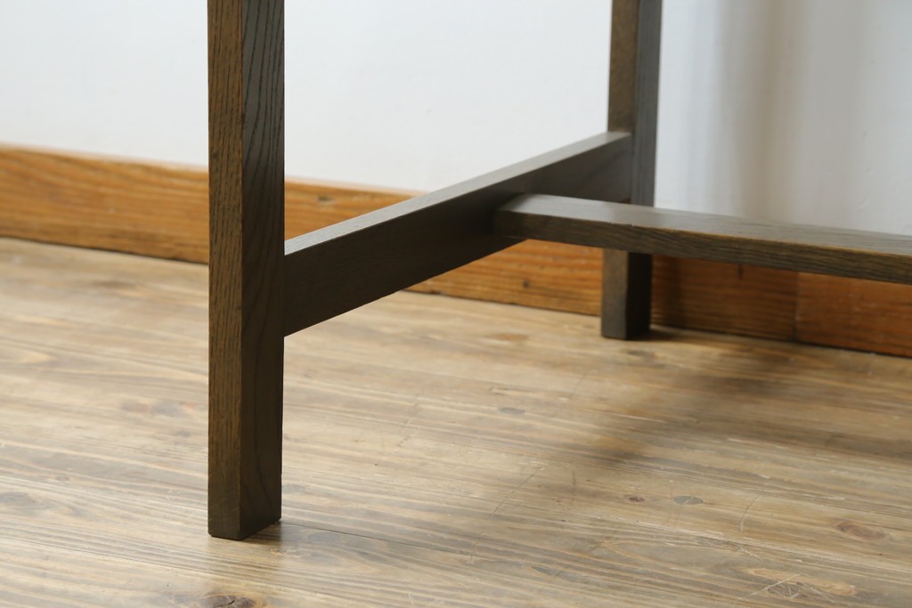 和製ヴィンテージ　神戸洋家具　ナラ材　単独使用可能なサイドキャビネット付きデスク　(R-085274)