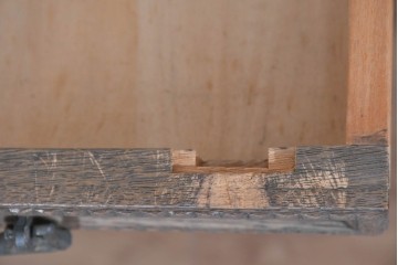 和製ヴィンテージ　神戸洋家具　ナラ材　単独使用可能なサイドキャビネット付きデスク　(R-085274)