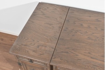 和製ヴィンテージ　神戸洋家具　ナラ材　単独使用可能なサイドキャビネット付きデスク　(R-085274)