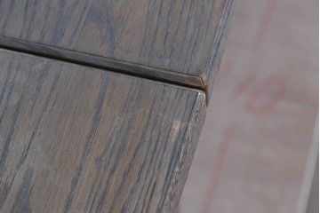 和製ヴィンテージ　神戸洋家具　ナラ材　単独使用可能なサイドキャビネット付きデスク　(R-085274)