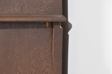 和製ヴィンテージ　永田良介商店　格子ガラスと立体装飾の美しい食器棚　(R-085277)