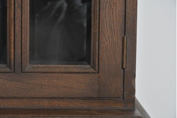 和製ヴィンテージ　永田良介商店　格子ガラスと立体装飾の美しい食器棚　(R-085277)