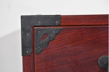 和製アンティーク　明治大正期　前面欅(ケヤキ)材　端正な金具意匠と美しい木目が魅力の仙台箪笥　(R-085280)