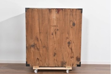 和製アンティーク　明治大正期　前面欅(ケヤキ)材　端正な金具意匠と美しい木目が魅力の仙台箪笥　(R-085280)