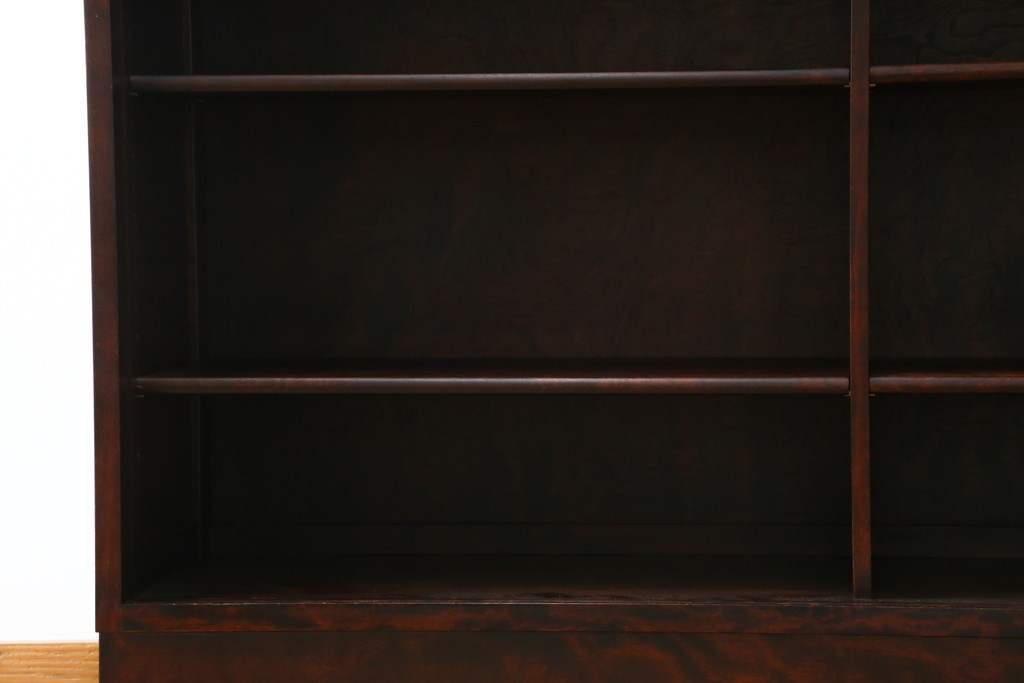 中古　美品　九州民芸家具　深みのある色調と格子意匠が魅力の重ね水屋箪笥　(R-085282)