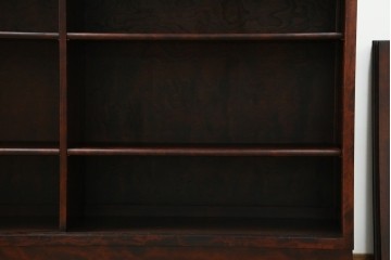 中古　美品　九州民芸家具　深みのある色調と格子意匠が魅力の重ね水屋箪笥　(R-085282)