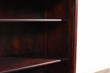 中古　美品　九州民芸家具　深みのある色調と格子意匠が魅力の重ね水屋箪笥　(R-085282)