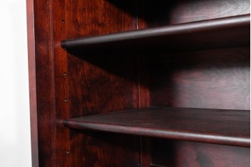 中古　美品　九州民芸家具　深みのある色調と格子意匠が魅力の重ね水屋箪笥　(R-085282)