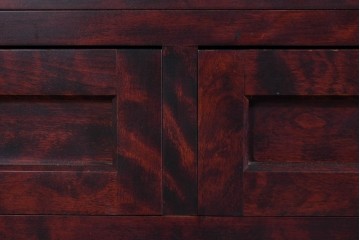 中古　美品　九州民芸家具　深みのある色調と格子意匠が魅力の重ね水屋箪笥　(R-085282)