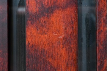 中古　美品　九州民芸家具　木肌の豊かな木目と格子が調和する上質な水屋箪笥サイドボード　(R-085283)