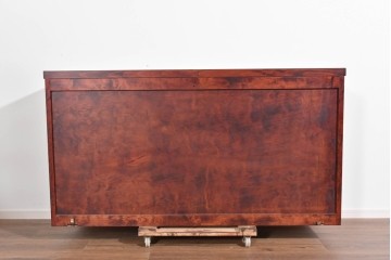 中古　美品　九州民芸家具　木肌の豊かな木目と格子が調和する上質な水屋箪笥サイドボード　(R-085283)