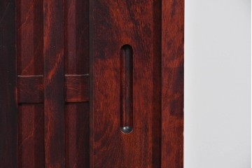 中古　美品　九州民芸家具　整った格子と使いやすい棚構成が魅力の水屋箪笥サイドボード　(R-085284)