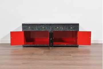 中古　美品　高級品　前面に施された螺鈿細工が華やかなサイドボード　(R-085287)