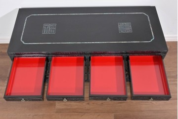 中古　美品　高級品　螺鈿装飾と引き出し収納が充実したローボード　(R-085288)