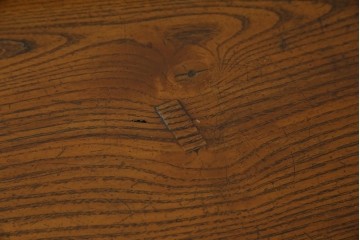 和製アンティーク　昭和初期　栗材　曲線意匠のガラス戸が味わい深い本箱　(R-085294)