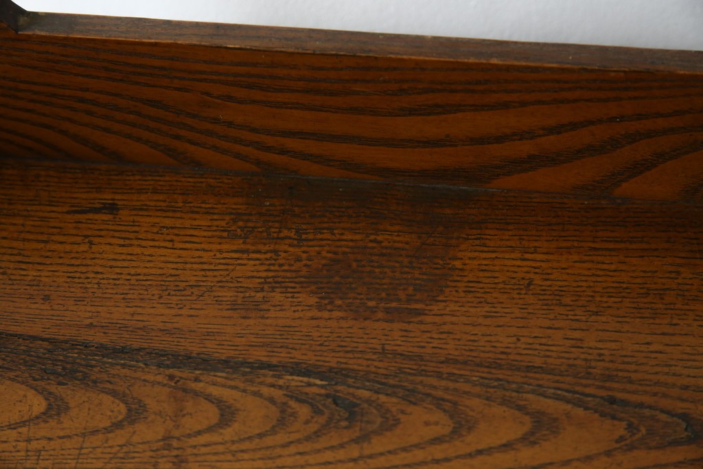 和製アンティーク　昭和初期　栗材　曲線意匠のガラス戸が味わい深い本箱　(R-085294)