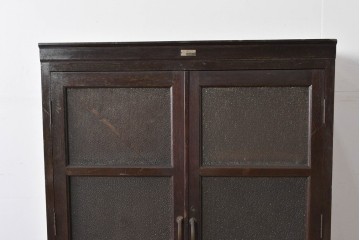 和製アンティーク　ナラ材の風合いが味わい深い二段重ね収納棚　(R-085295)